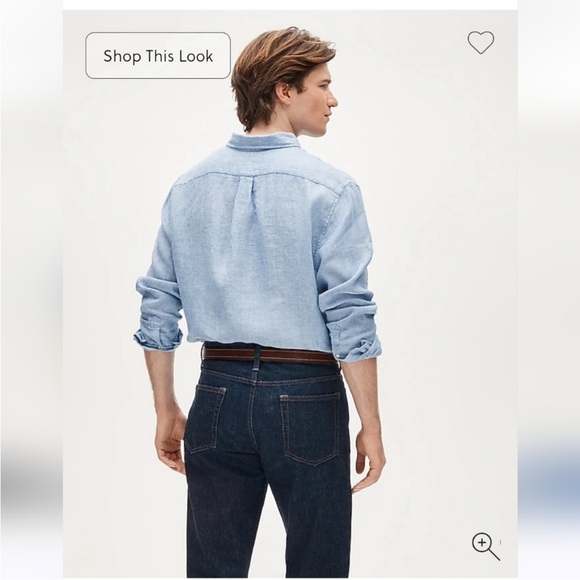 J. Crew Men's Baird McNutt Irish Linen Shirt Blue Size L NWOT - Picture 4 of 13